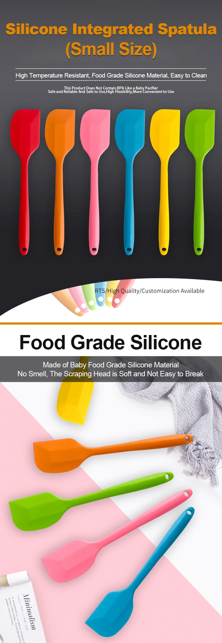 2023 Latest Logo Custom Silicone Spatula Wholesale Small And Light Easy