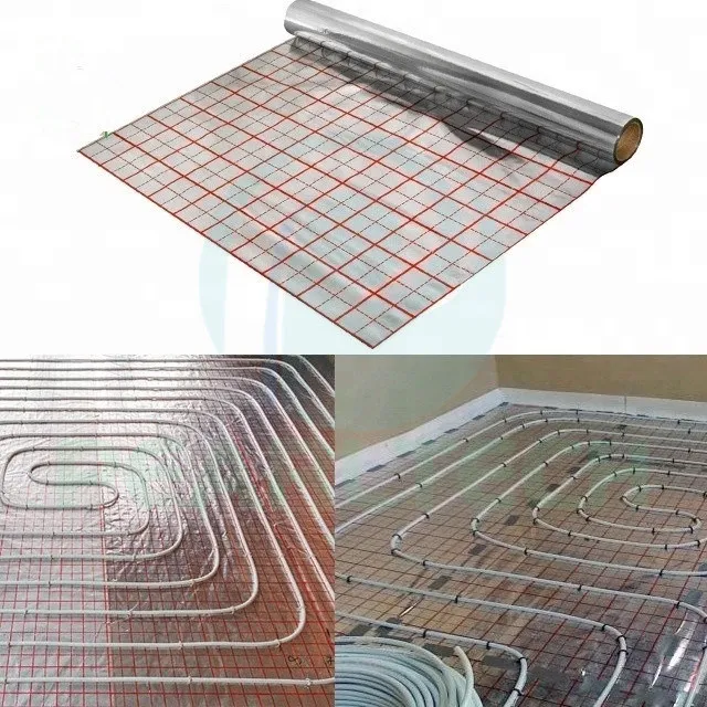 Red Grid Printing Manufacturer Red Aluminized Polyester PE VMPET Film for Floor Mat Insulation