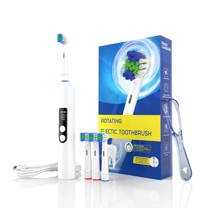 Long Lasting Rechargeable Battery Deep Cleaning Sensitive Teeth Rotating Toothbrush Electric Toothbrush For Adults