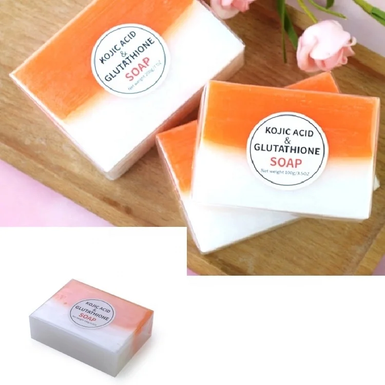 Custom Bath Body Whitening Kojic Acid Mix Glutathione Soap Anti Acne Pimples Fade Dark Spots Turmeric Soap
