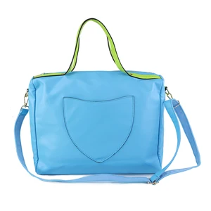 Large Capacity Women's Trendy PU Zipper Tote Bag Vegan Leather Shoulder Handbag with Strap