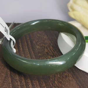 Natural Green Hetian Green Jade Bracelet Bangles Hetian Jade Gemstone Jade Bracelet Bangles