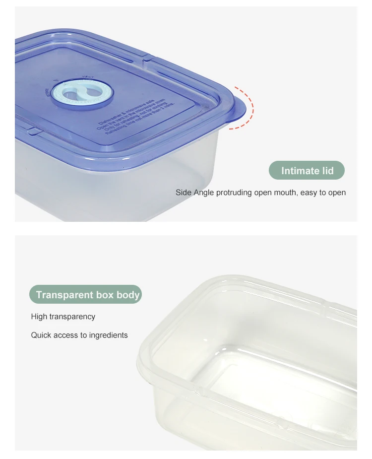 ITEM NO.3217(1-3) Factory 3-Piece Set of Eco-Friendly Microwave Safe Plastic Boxes 130/750/1250ml Kitchen Food Storage Containers Set with Airtight Lids supplier