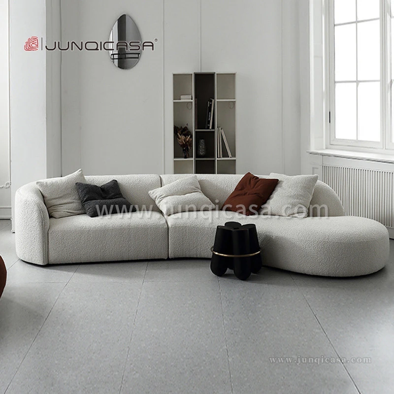 Modern Modular Sectional Sofa Counter Home Luxurious White Curved Velvet Fabric Sofa Bed Lounge Office Waiting Couch