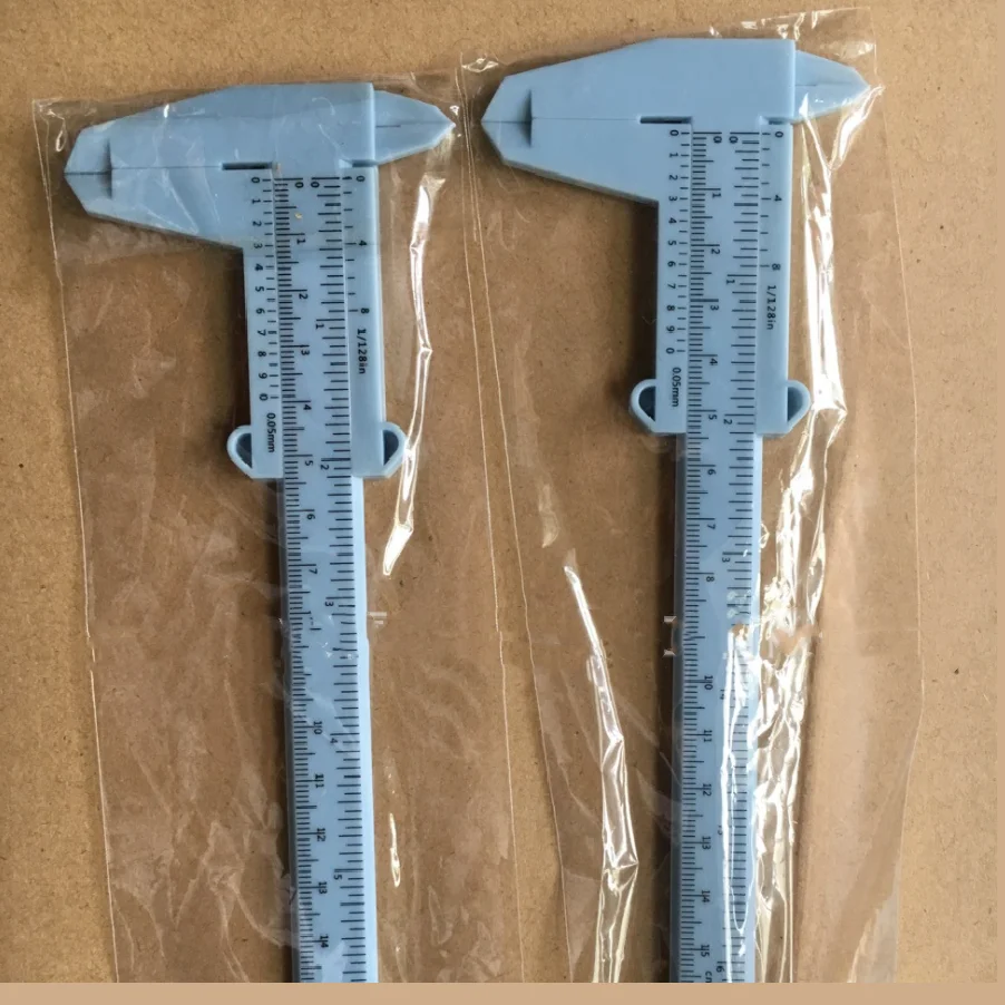 wholesale Vernier caliper 150mm Plastic Slide Caliper Ruler White Red Blue Black Individually packaged Measure Eyebrow Distance