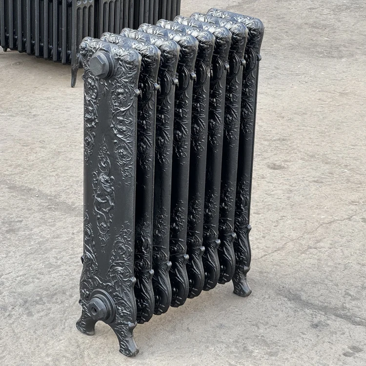 Periodic Cast Iron Decorative Heating Radiators 8sections In Black ...