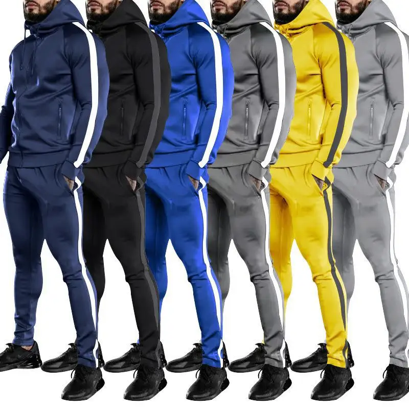 Custom Blank Training Activewear Zip up Two Piece Sportswear Men Tracksuit and Clothes Sports Men Jogger Track Suits Wear Set