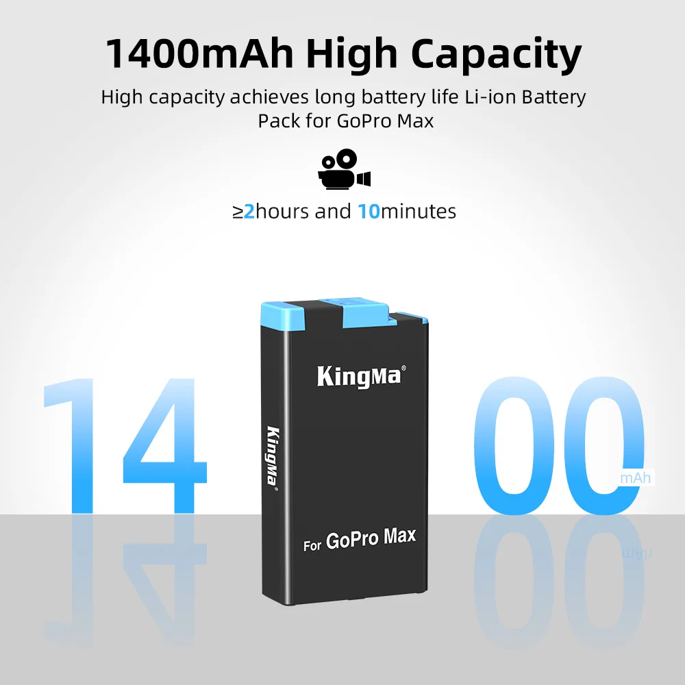 Kingma 1400mah SPCC1B Battery for Gopro Max Rechargeable