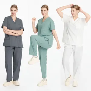 Wholesale Custom Women's Scrubs Set Medical Scrubs Uniforms Hospital Doctor Nurse Scrubs Uniforms