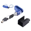 Candado de disco con cable de advertencia azul.