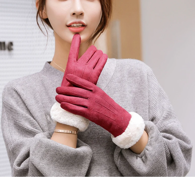 Touchscreen Nappa Genuine Leather Mitten for men's Texting Driving Fleece Lining