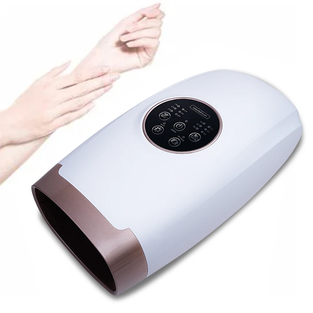 Portable Electric Cordless 9-Speed Mini Air Compression Hand Massager with Heat Palm Hand Massage Machine