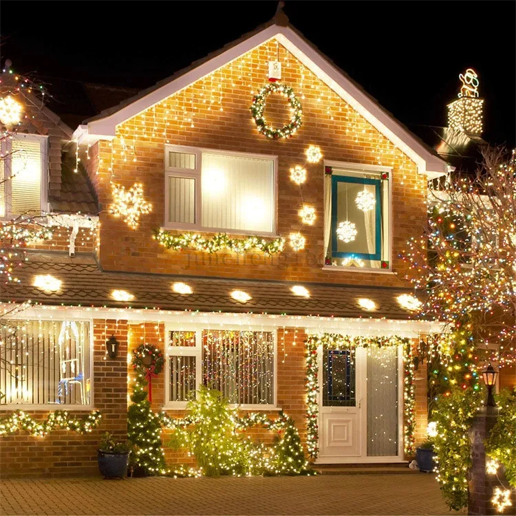360 LED Icicle Christmas Led Dripping Warm White Icicle Light Fairy Safety Wedding Party Curtain Lights