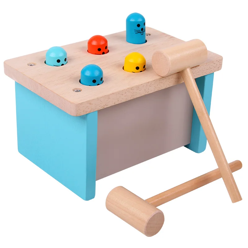 Montessori Hammering Wooden Toys Children Early Learning Knock Educational Toy Parent-child interaction Board Game Kids Gifts