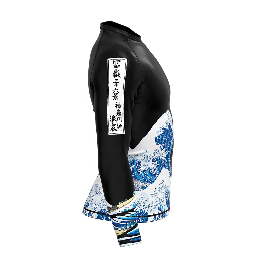 Premium Men's Rashguard with Anti-slip Band Stretchy Anti-bacterial Custom Logo for No-Gi Grappling