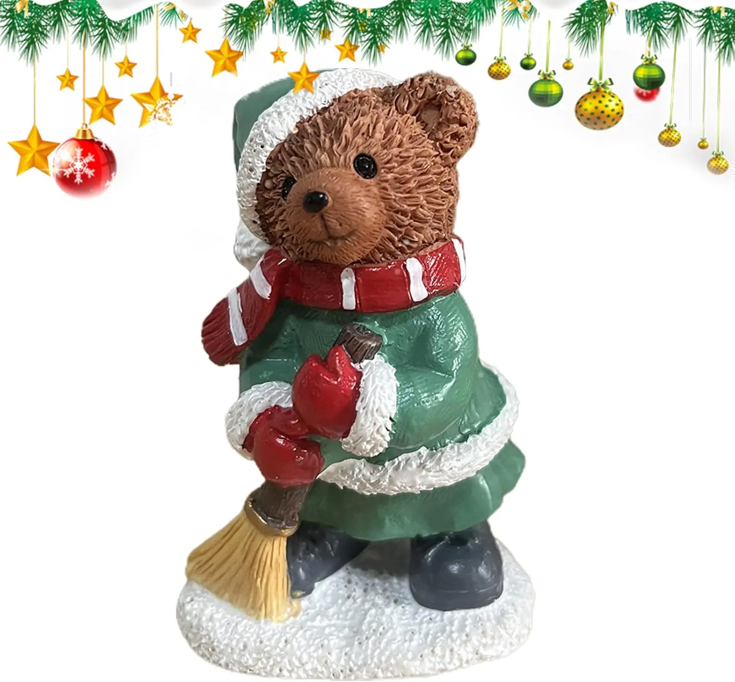 Small Cute Teddy Animal Bear Design Statue Home Decor Resin Figurine for Christmas Decorations