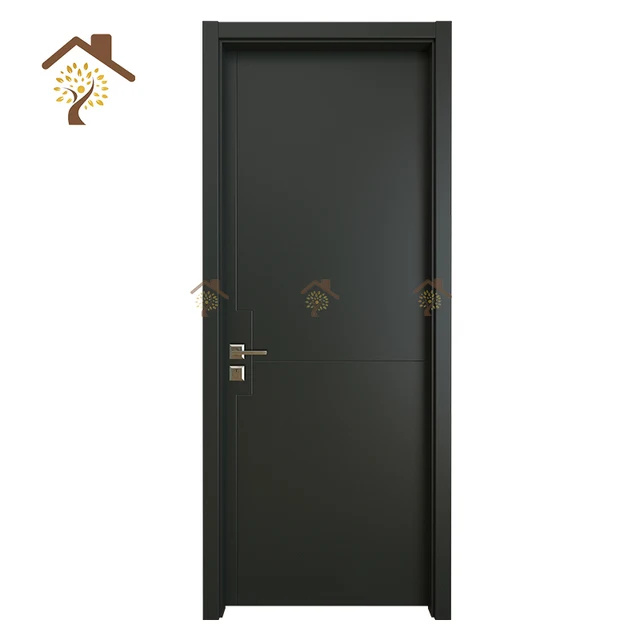Latest Design Stained Wood MDF Casement Flush Door Single Panel Slab Door For Houses