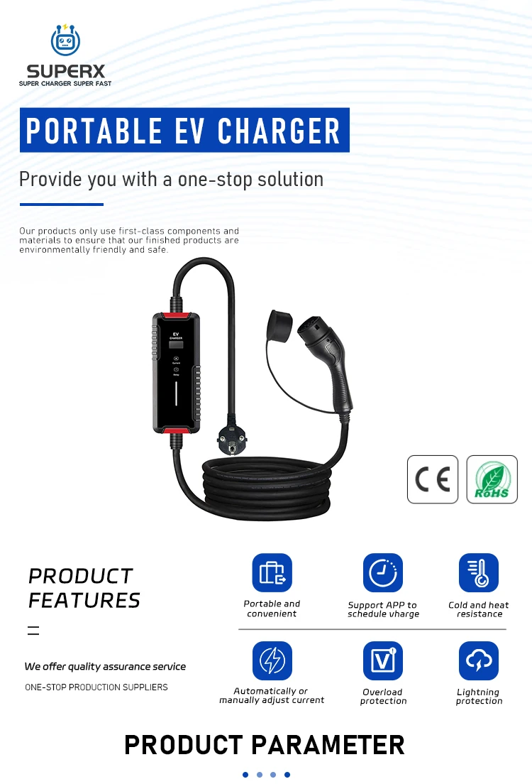 Commercial Ac Wallbox Charger 7kw Portable 1 Phase Ac Ev Wallbox ...