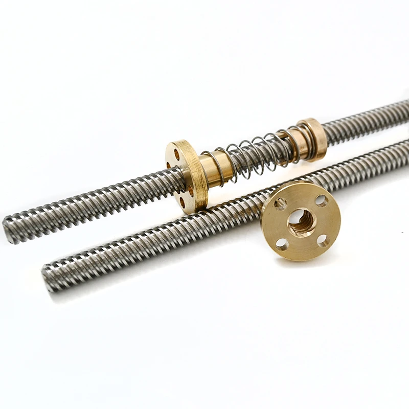 5mm台形リードスクリュー左右ネジ山付きTr5*1 Tr5*2 Tr5*4 200mm長さ