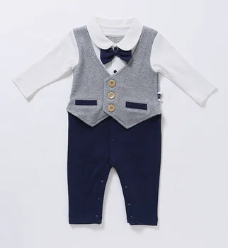 Wholesale 100% Organic Cotton Cute New Born Baby Clothes Soft Knit Short/Long Sleeves Boutique Boys' Baby Romper