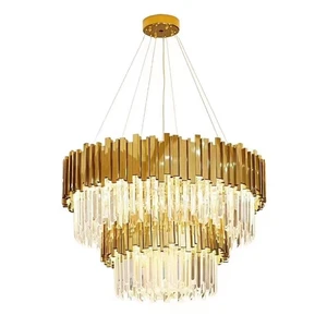 ECOJAS Hotel Chandeliers & Pendant Lights for Home Decor Gold Living Room Large Pendant Light Crystal Modern Luxury Led Lamp Cha