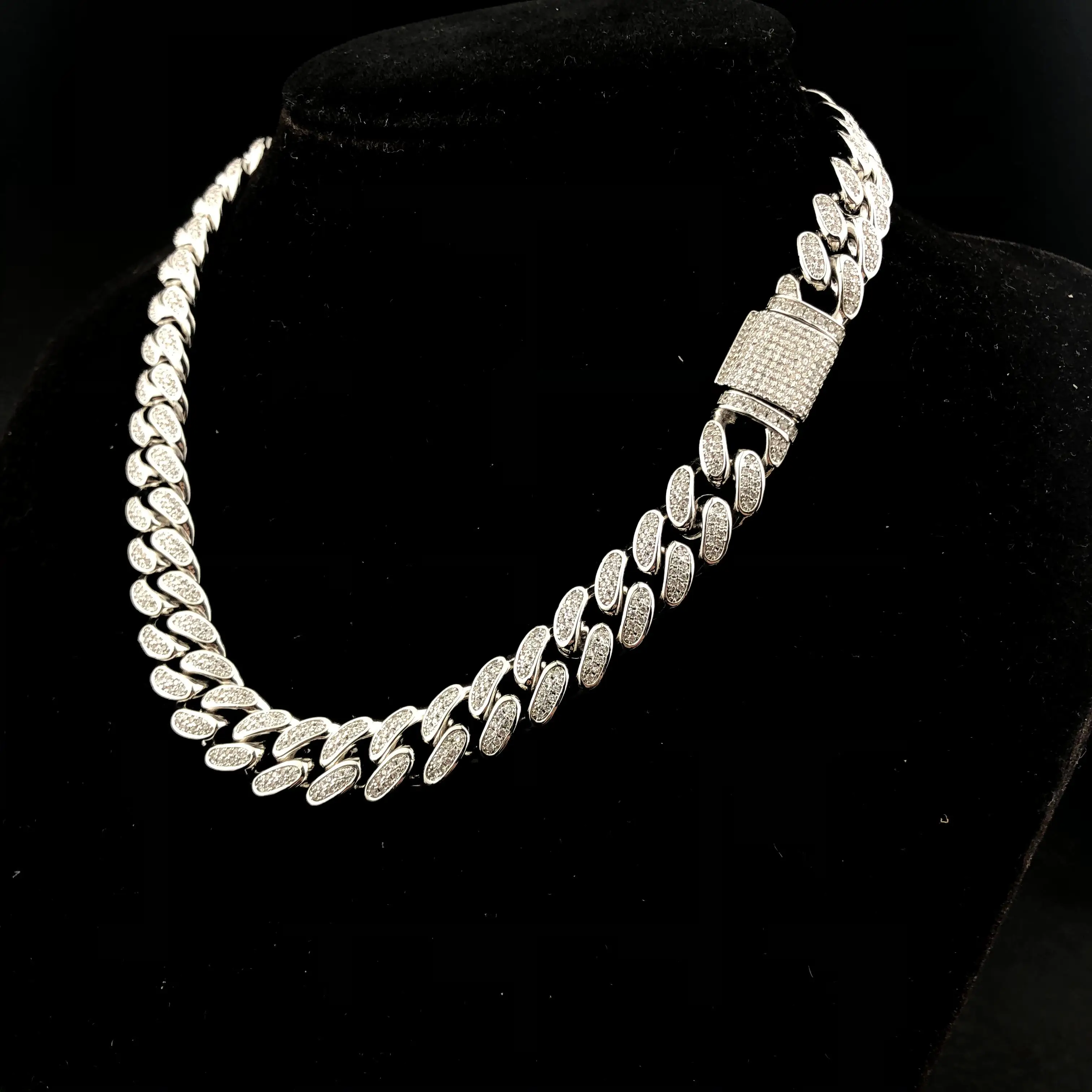 Hip Hop Jewelry 12MM Iced Out Diamond cuban link chain