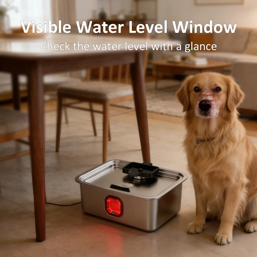 product new 15l large capacity stainless steel smart pet water fountain usb filter circulating water dispenser for large dogs-5