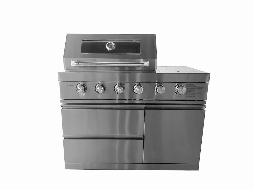 Stainless Steel Outdoor Kitchen 4 Burner Bbq With Infrared Back Burner