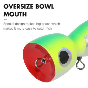 CHEERY 17cm 80g High Quality OEM 4 Colors Artificial Wood Popper Topwater Lure for Bass & Saltwater Fish Lake Fishing – Popper – view 5