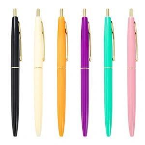 High Quality Press-Type Ballpoint Pen with Printed Custom Logo for Student Stationery and Promotional Gift 1.0mm Smooth Writing