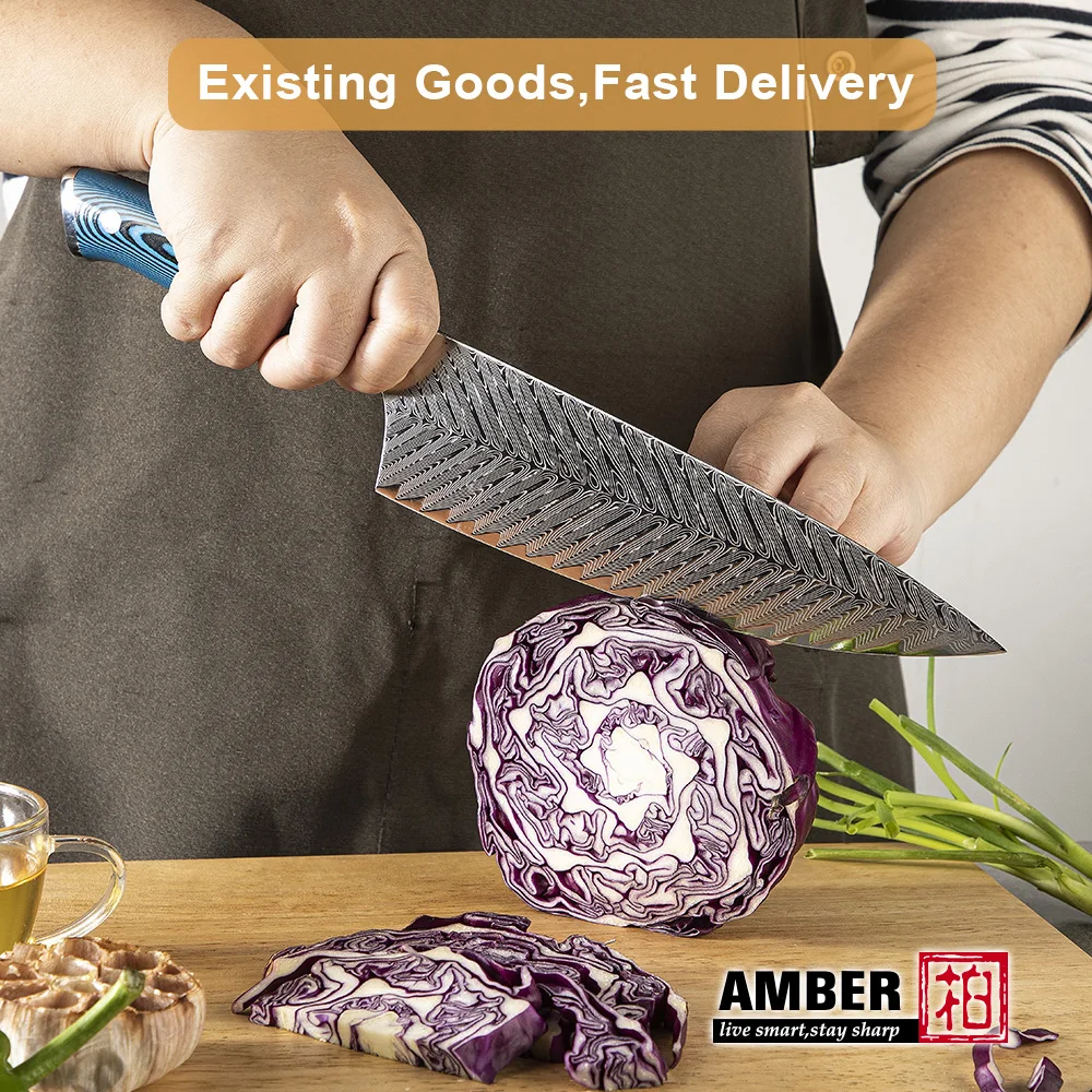 キッチンナイフセット木製ハンドル73層AUS10はしごパターン