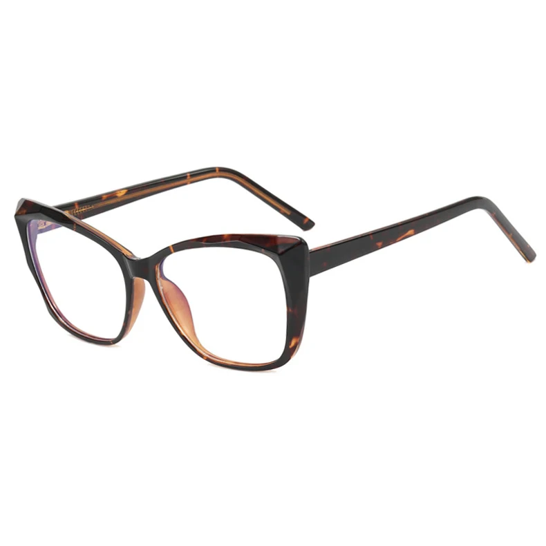 Dl Glasses Colorful Leopard Print Cat Eye Ladies Anti Blue Light Eyewear Fashionable Tr90 7461