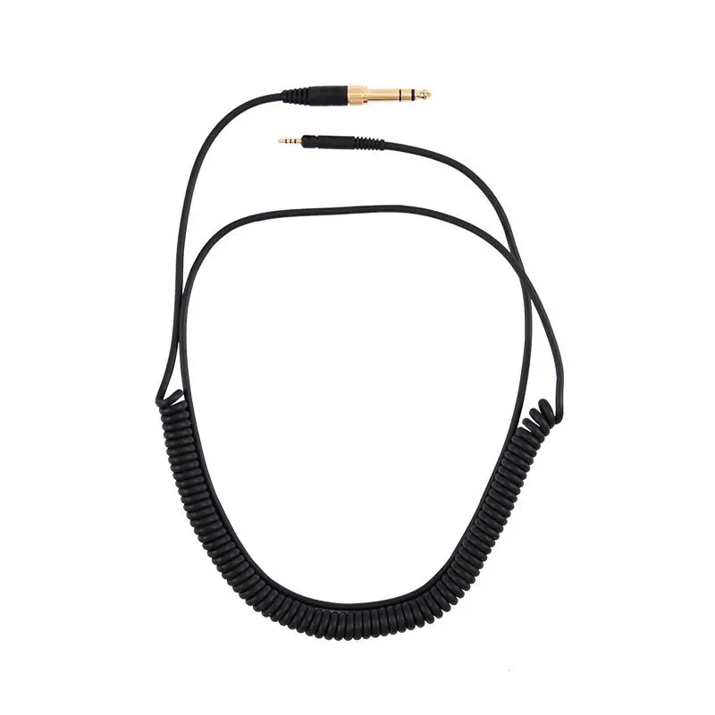 Replacement Spring Coiled 6.35mm Aux Cable Extension Cord for Pio Neer DJ HDJ-X5 HDJ-X7 HDJ-X5 BT Headphones