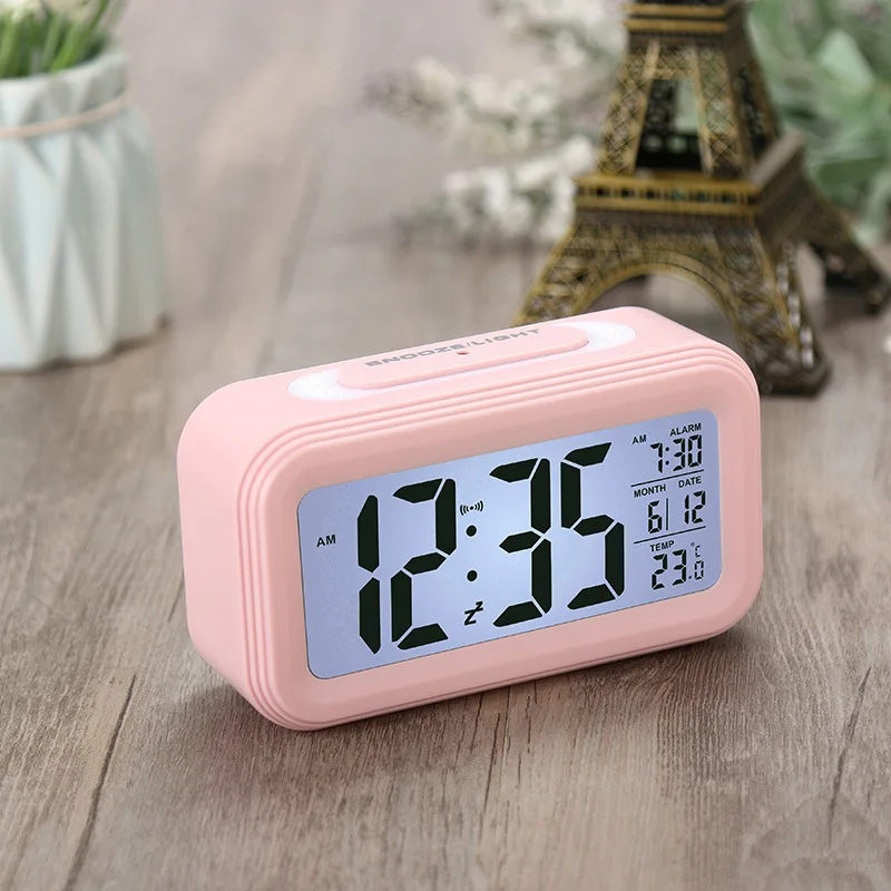 Digital Alarm Clock, Small Desk Clock With 3 Settings, 4.3" Large