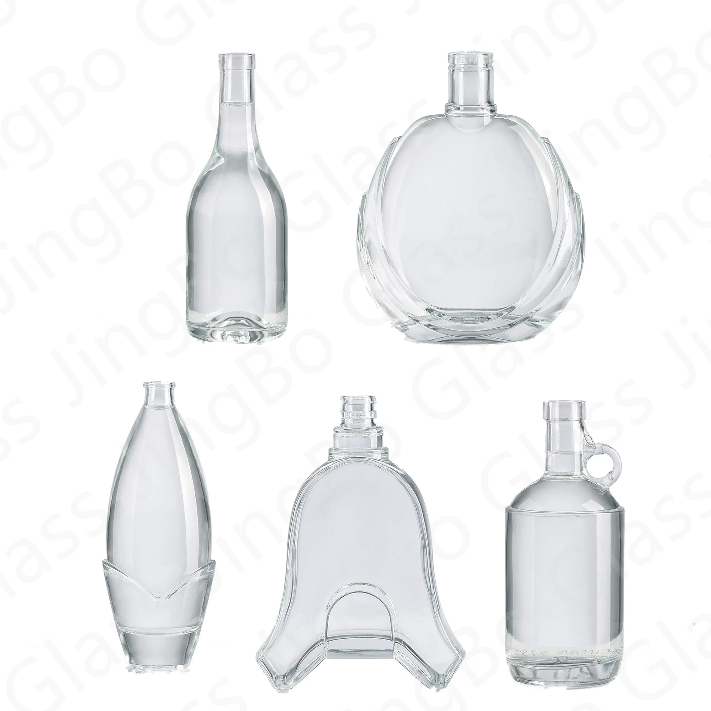 Glass Bottles 500ml Brandy Liquor Glass Bottle Clear Screw Cap Cork
