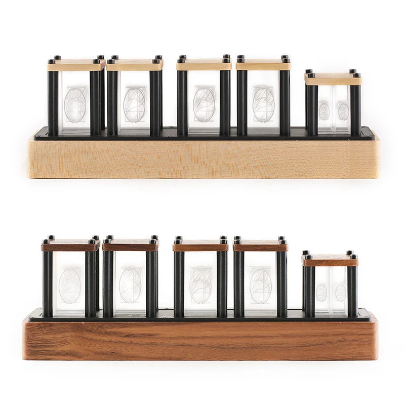 Vintage Customized Desktop RGB Nixie Clock Nixie Tube Clock Glow Full Color DIY Pseudo Glow Tube Clock for Decoration