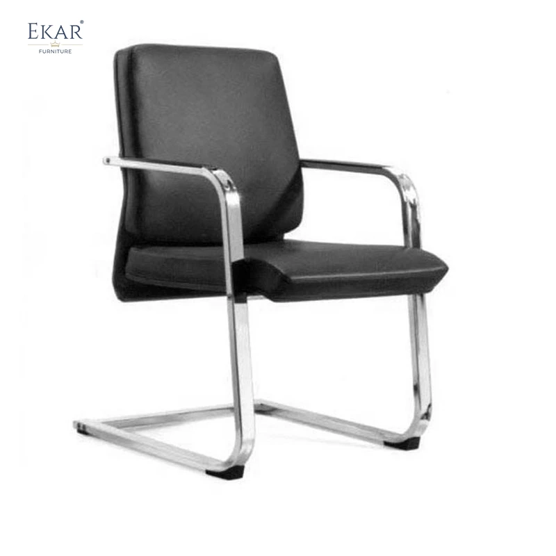 Top-Grain Leather Armrest Office Chair for Executive Comfort