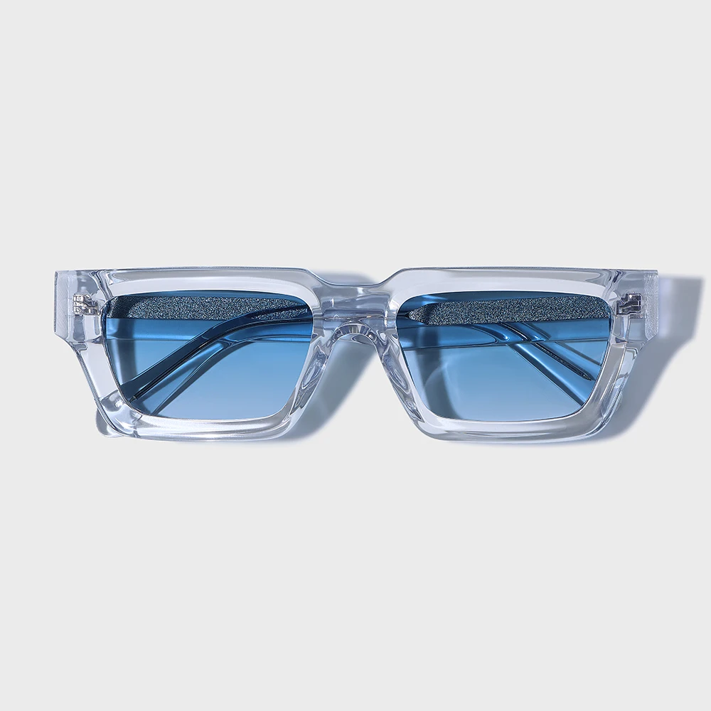 Yeetian Unique Y2k Rectangular Lightcolored Clear Glasses Customizing