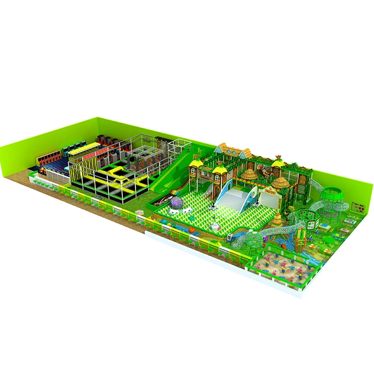 Customized Jungle Amusement Park Playground Set Slide Soft Play Area ...