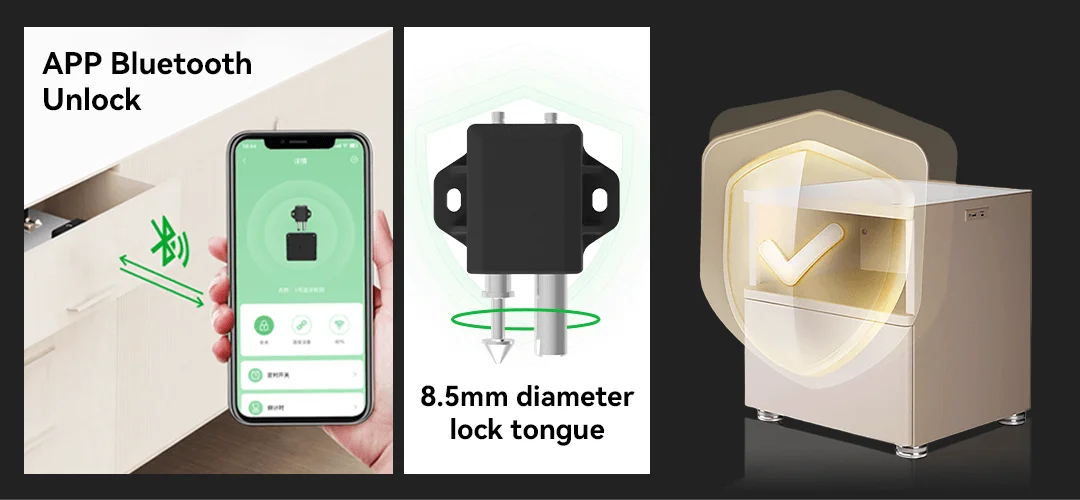 Safety Electronic Pin Code Smart  Combination Plane Flat Bluetooths Baby Sliding Two Doors Cabinet Lock