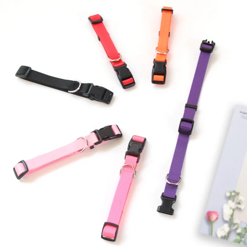 2021 Trending Products Wholesale Metal Buckle Pet Cat Dog Use Plain Nylon Dog Collar