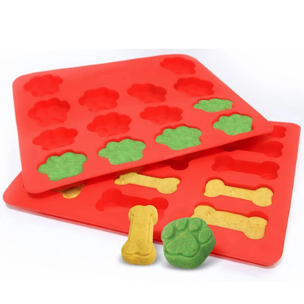 Nonstick Dog Bone Shape Cake Pan Food Grade Silicone Baking Mold Heat Resistant Dog Paw Shape Silicone Baking Pan
