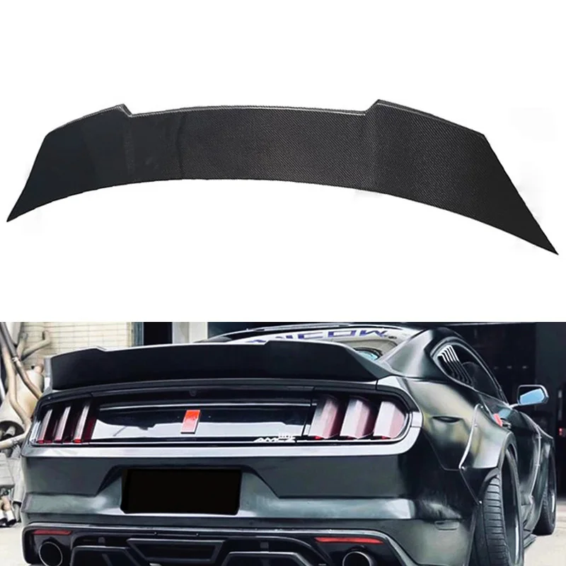 Real Carbon Fiber Fibre Rear Spoiler Wing Trunk With Ducktail For Ford Mustang 2015-2017