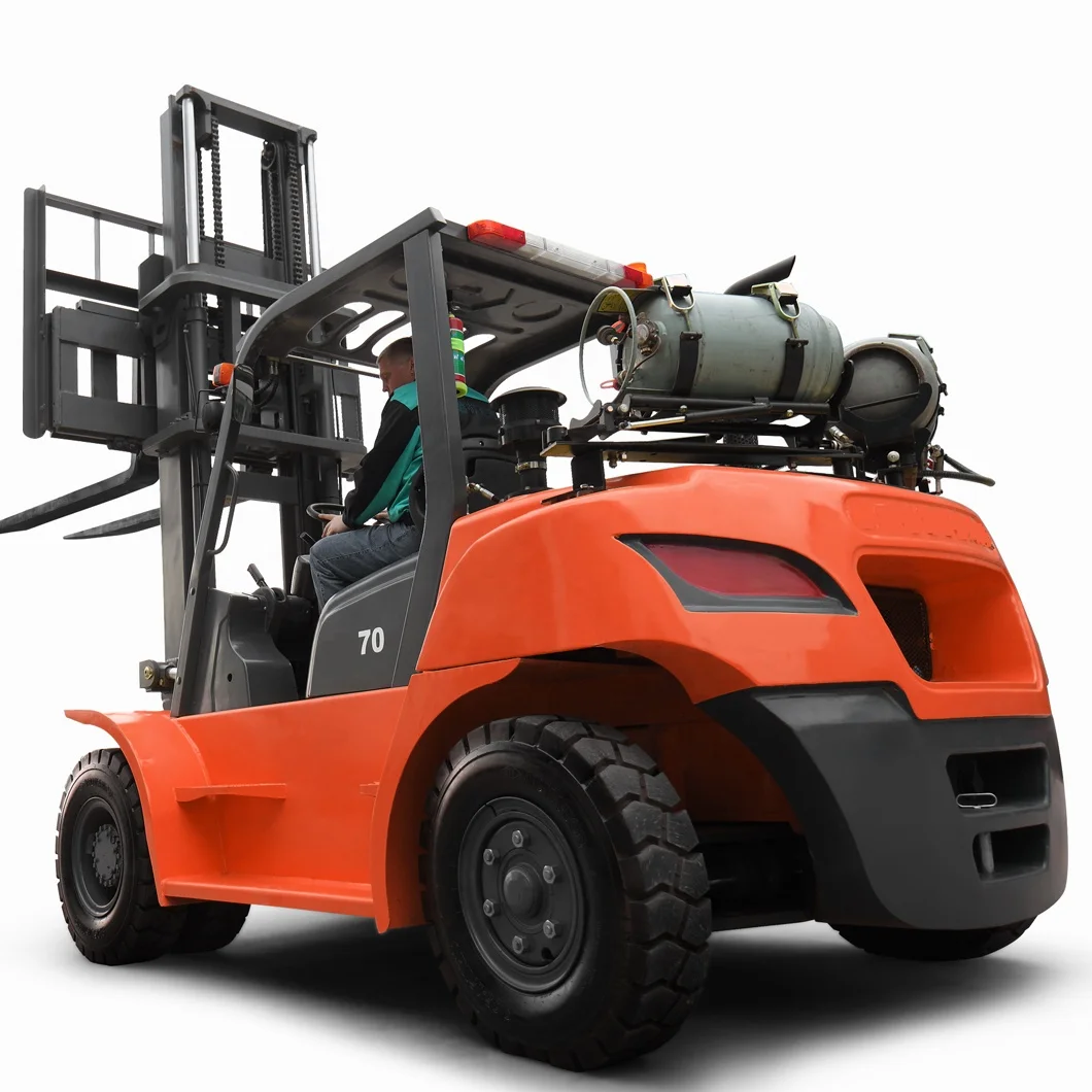 FG70 15500 LBS Gas Engine Counterbalance 7000kg Dual Fuel LPG / Petrol Forklift