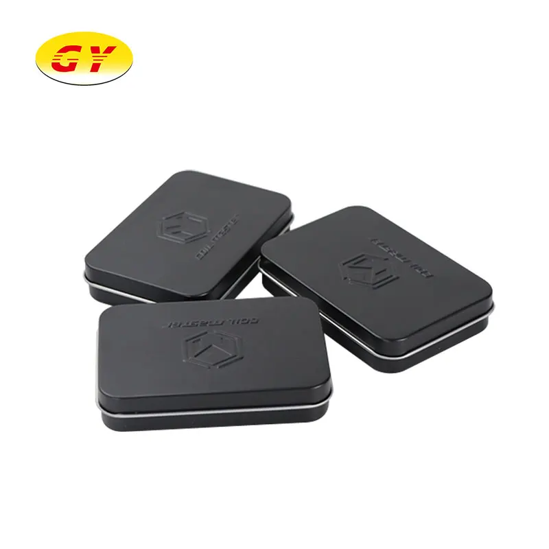 Small square matte black dish cigarette tin packaging tin box
