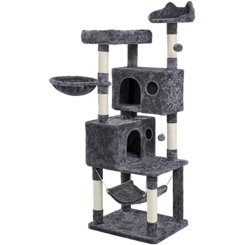Wholesale Products Large Multi-fuction Indoor Hammock Bed Cat Condo Wooden Tree Tower for Many Cats