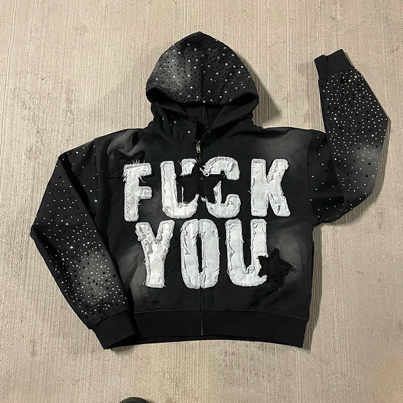 【ZORN】All My Homies Embroidery Hoodie Custom Applique Embroidery Distressed Hoodie - Men's Streetwear