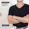 Men v neck-Black