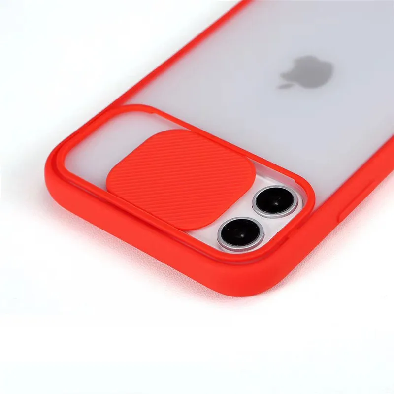 Hot Lens Camera Slide Translucent Matte Phone Case for Iphone Protection Shell Case