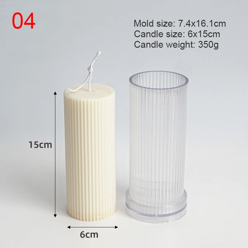 Vertical Stripe Pillar Candle Acrylic Mold Candle Making Mold For Home